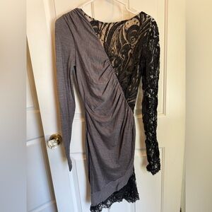 Emilio Pucci Black/Gray Lace Dress Sz 6